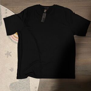 Classic Black Men's dress v neck short sleeve knit shirt, 2XL